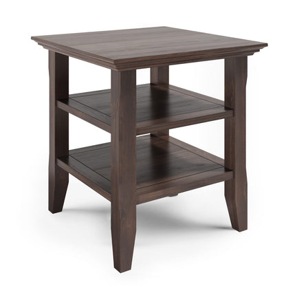 Dark Brown End Table - Compact Storage Table for Living Room
