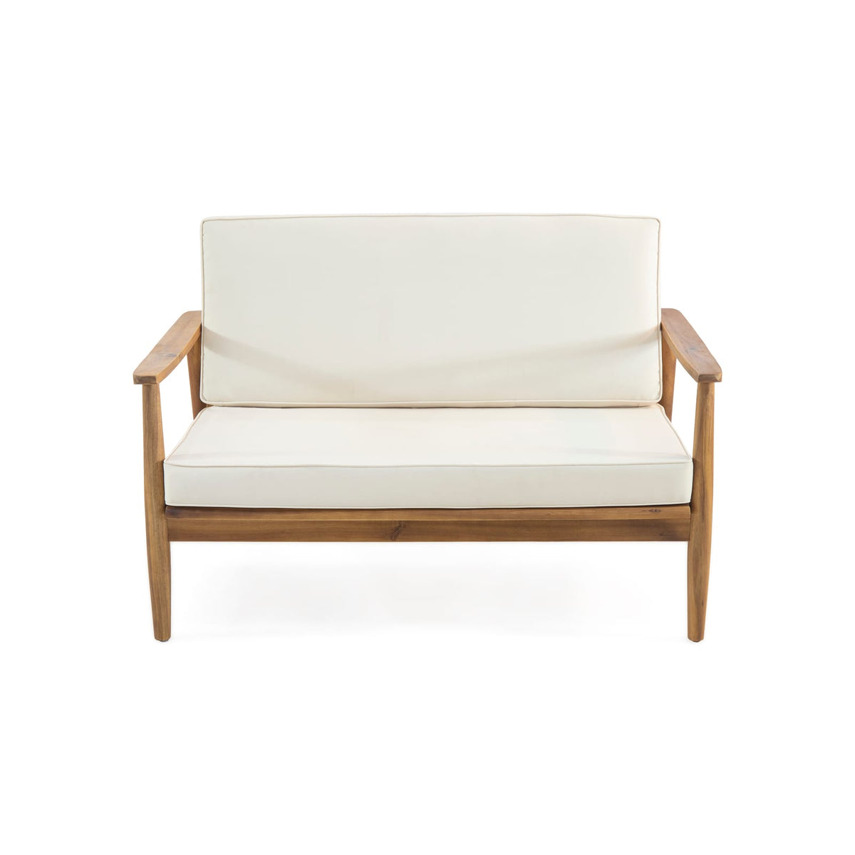 Teak Acacia Wood Loveseat & Coffee Table Set - Outdoor Patio Furniture