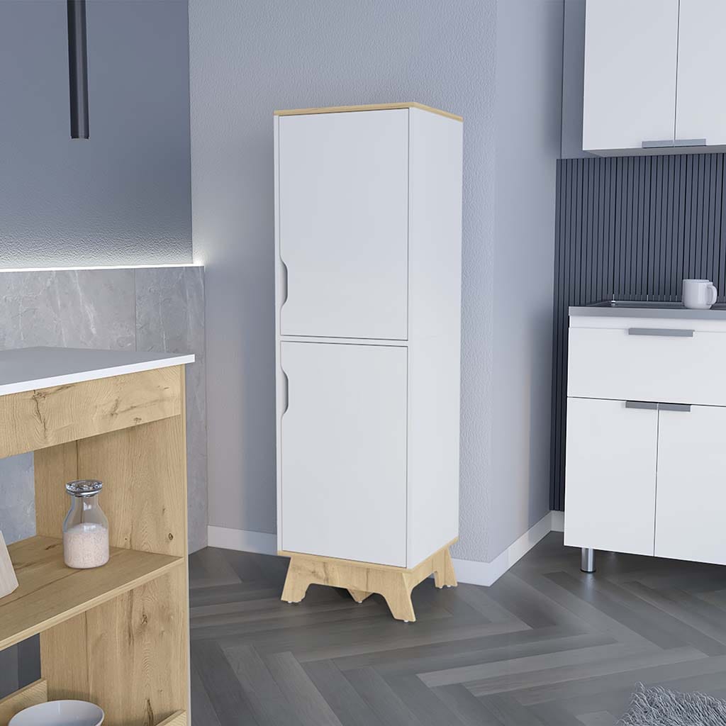Light Oak Kitchen Pantry Cabinet - 15.7 x 17.7 x 59.3", Four Shelves