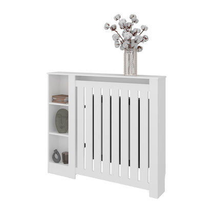 Radiator Cover Cabinet, 3 Shelves, White - Ready to Assemble