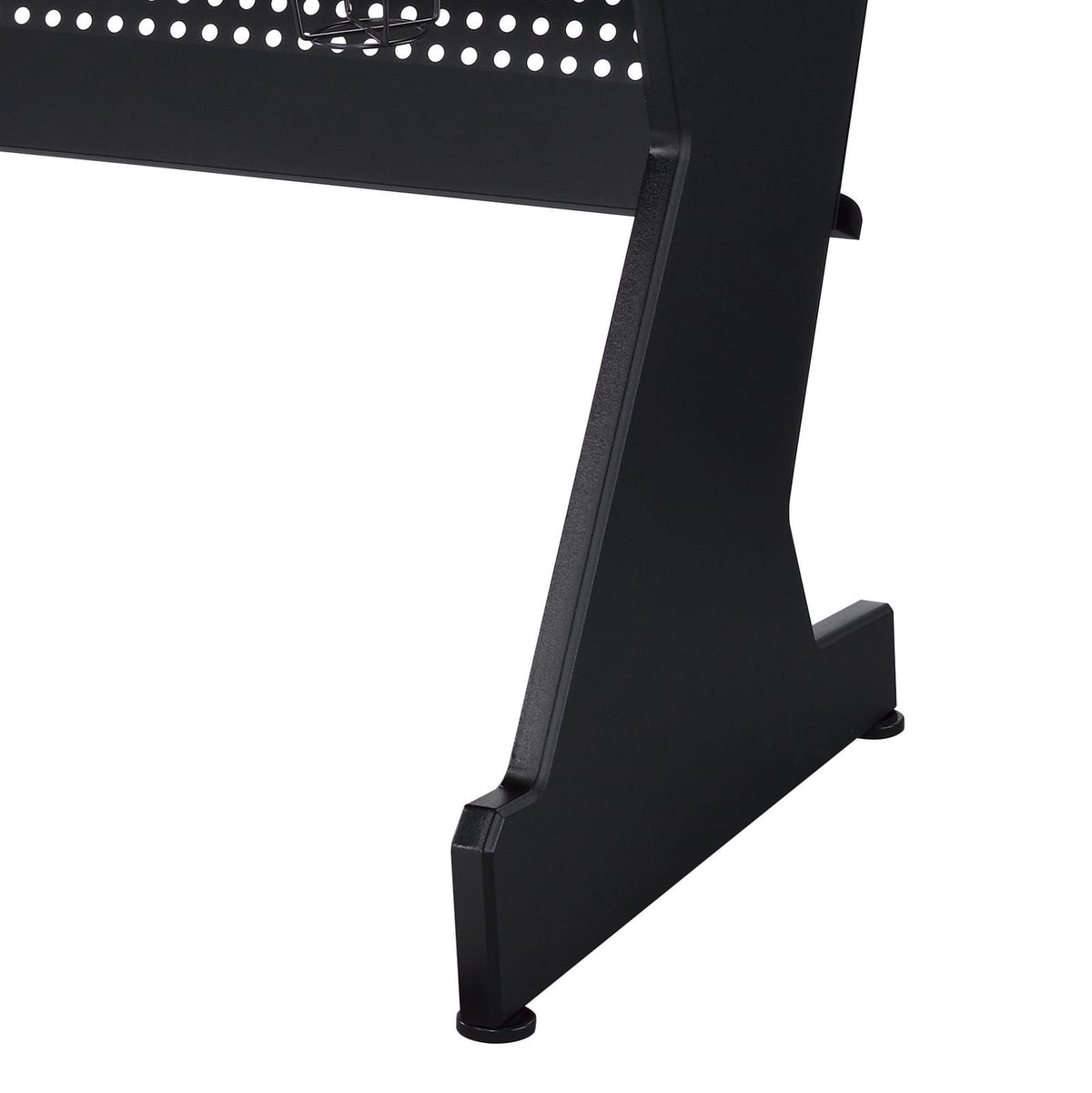 White and Black Wood Metal Gaming Table with Storage Drawers