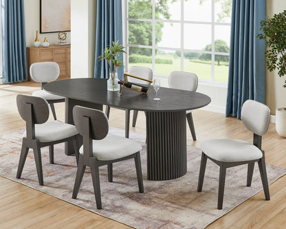 Gray Oak Dining Table Set Seats 6 for Kitchen Dining Rooms