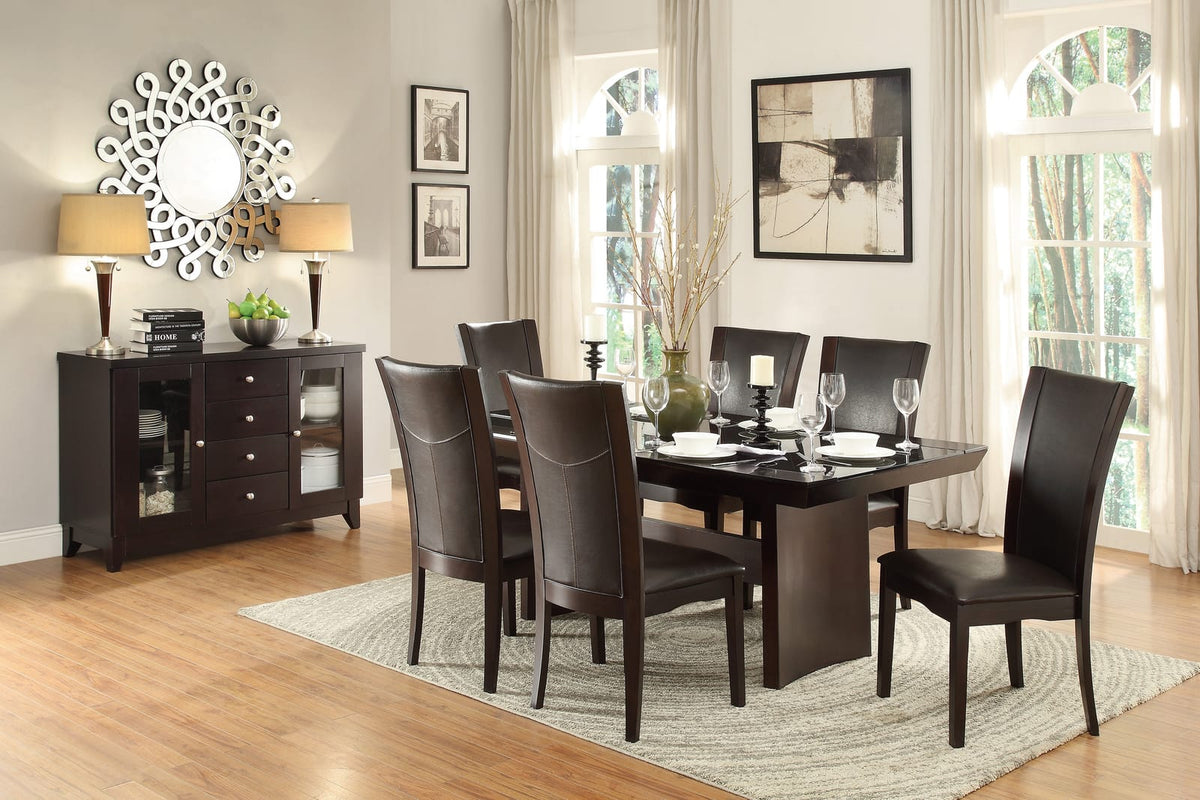Modern Dark Brown Dining Side Chairs Set of 2 Espresso Finish Wood