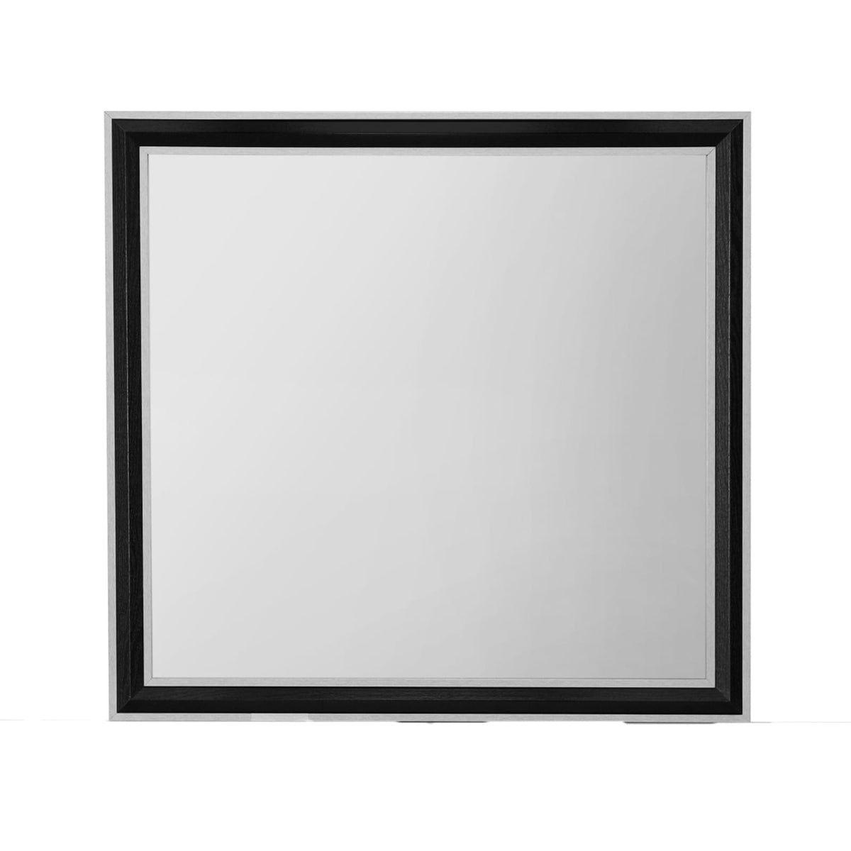 Black & Grey Modern Vanity Mirror with Storage