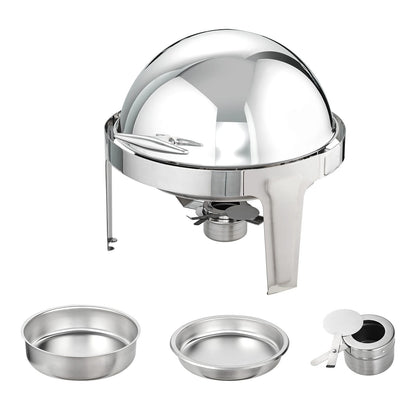 Roll Top Chafing Dish Buffet Set - 6 Qt, Stainless Steel