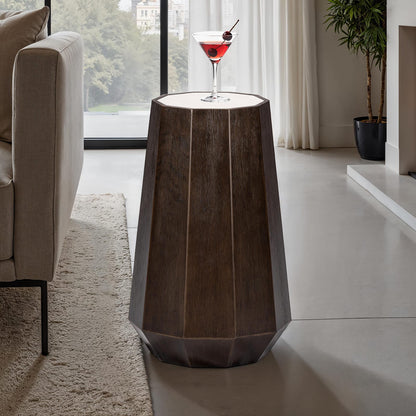 Dark Walnut Martini Table - Trestle Base for Living Room