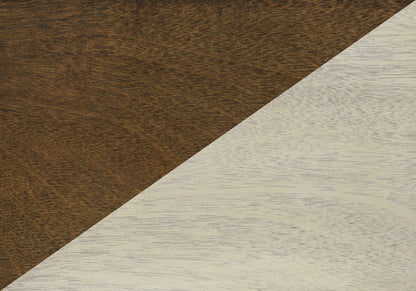 Accent Table - White & Brown Veneer Storage Side Table