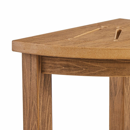 Teak Corner Shower Bench - Waterproof & Durable Storage Stool