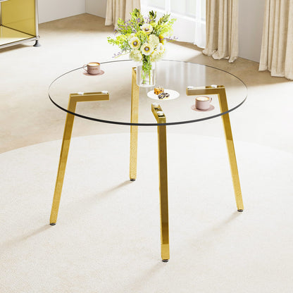 Transparent Tempered Glass Dining Table - 42" Round