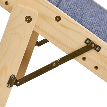 Sturdy Pine Pet Stairs for Dog Beds with Foldable Storage