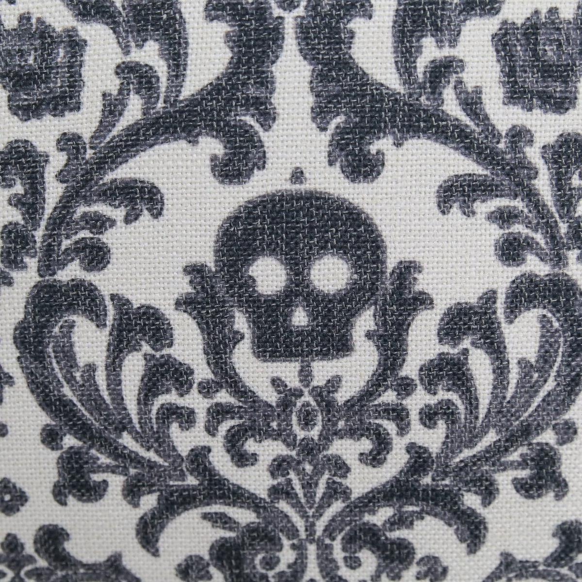 Baroque Skull Throw Pillow Gothic Gray & White Day of the Dead Accent Cushion