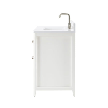36 Inch White Bathroom Vanity - Solid Wood Farmhouse Style