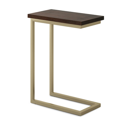 Dark Brown Mango Wood C Side Table for Home Spaces