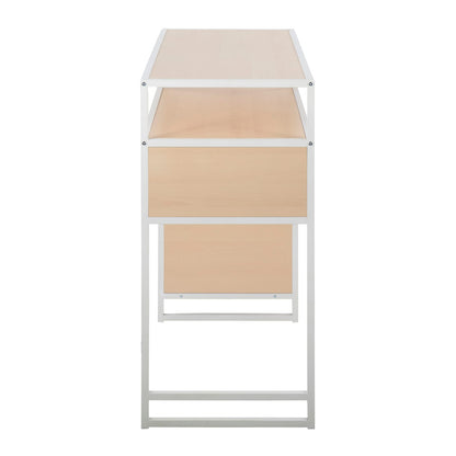 Bar Height Table with Storage - Metal & Wood Dining Table