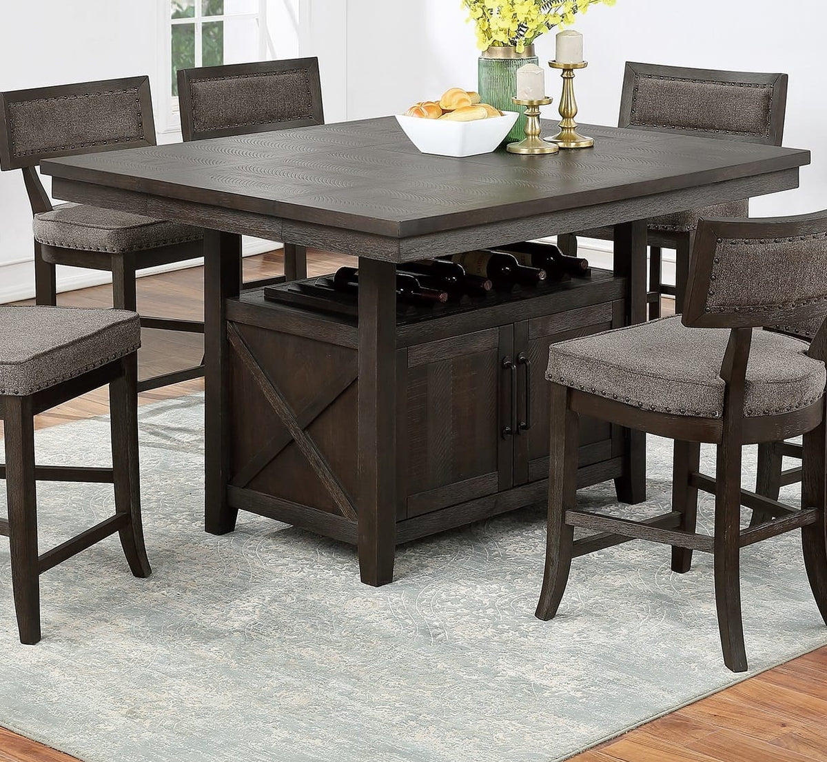 Espresso Rectangular Dining Table with Chairs for Dining Room