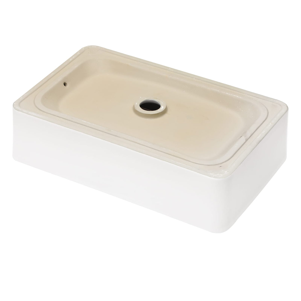 White Ceramic Rectangular Bathroom Sink - 24x16 Inch