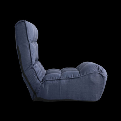 Navy Linen Metal Bean Bag Chair - Adjustable Reclining Sofa for Living Room
