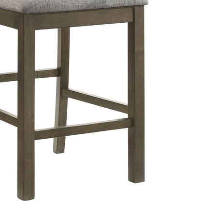 Omal Counter Height Dining Chairs Set of 2 - Brown Wood & Gray Fabric