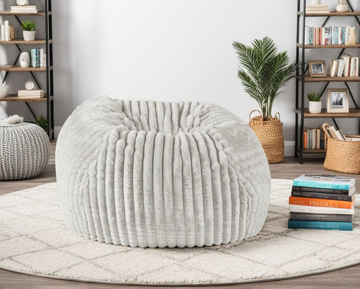 Grey Memory Foam Bean Bag Chair - 40" Wide