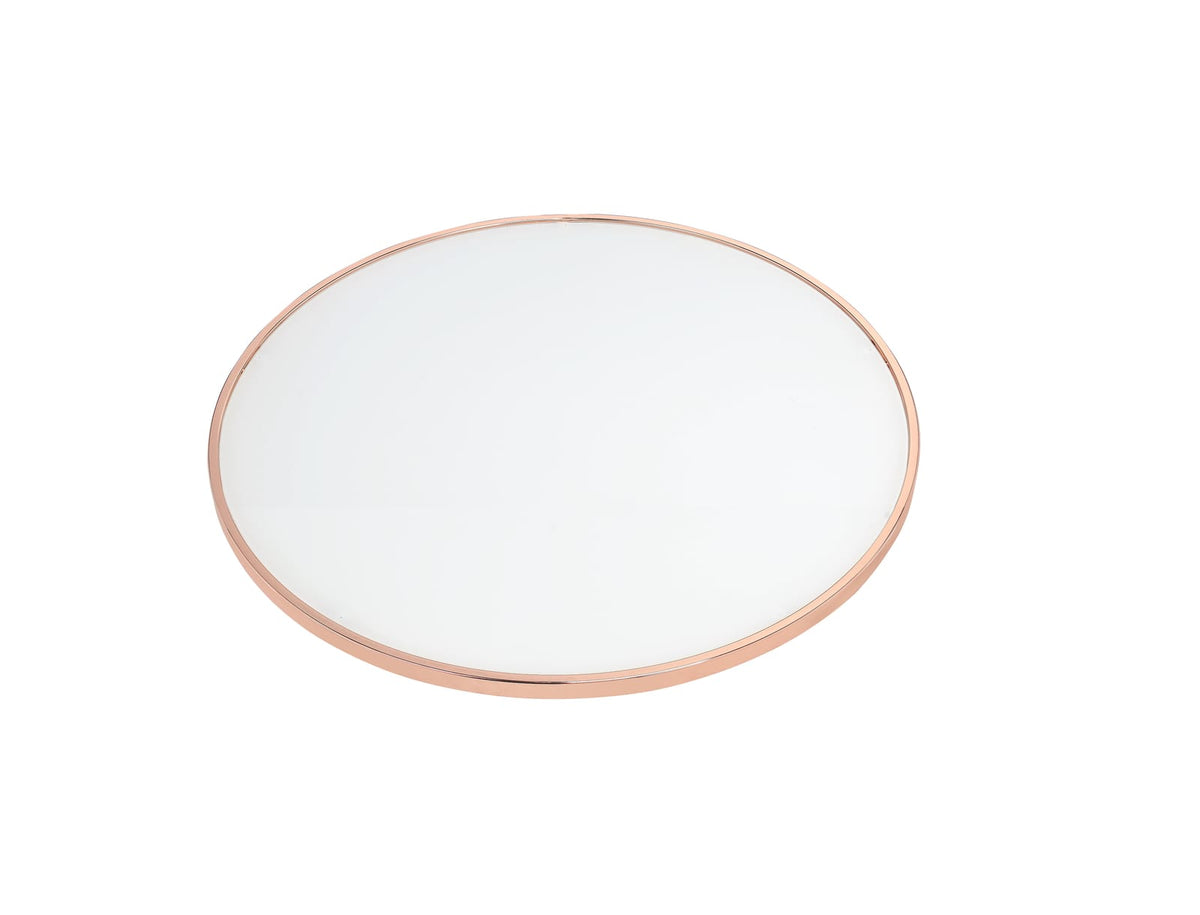 Rose Gold Glass End Table - 22 Inch Round for Living Room