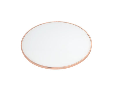 Rose Gold Glass End Table - 22 Inch Round for Living Room