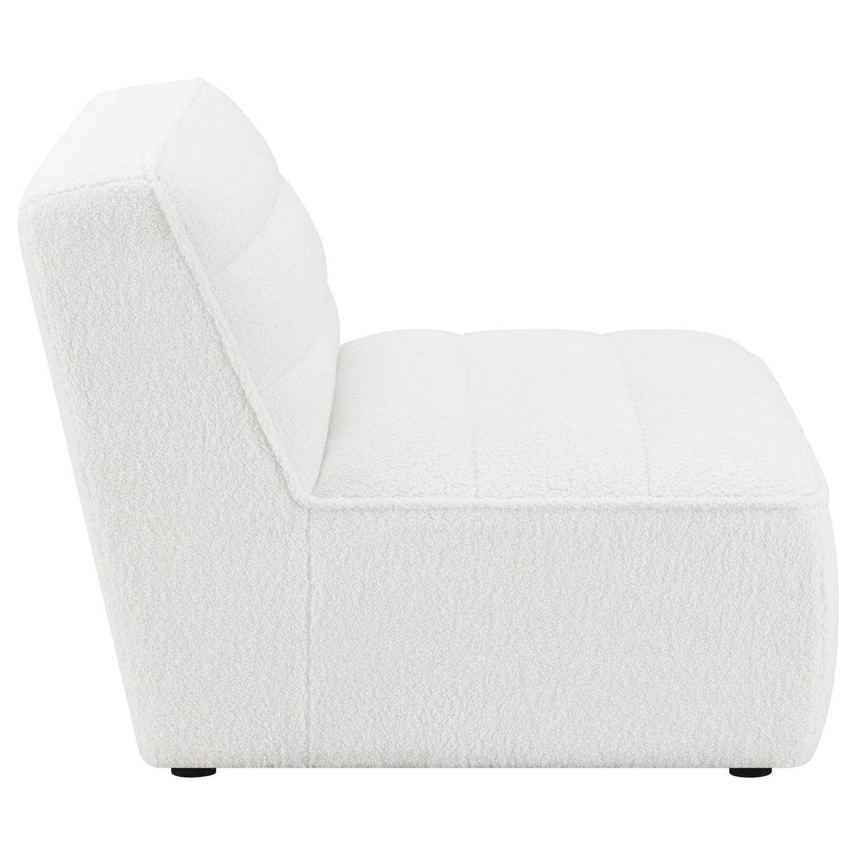 Ivory Upholstered Armless Chair - Plush Comfort for Living Room