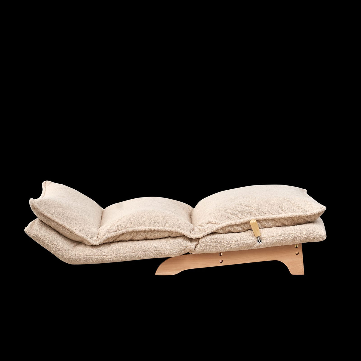 Beige Metal Folding Sofa Bed - Relaxing Lazy Chair for Living Room