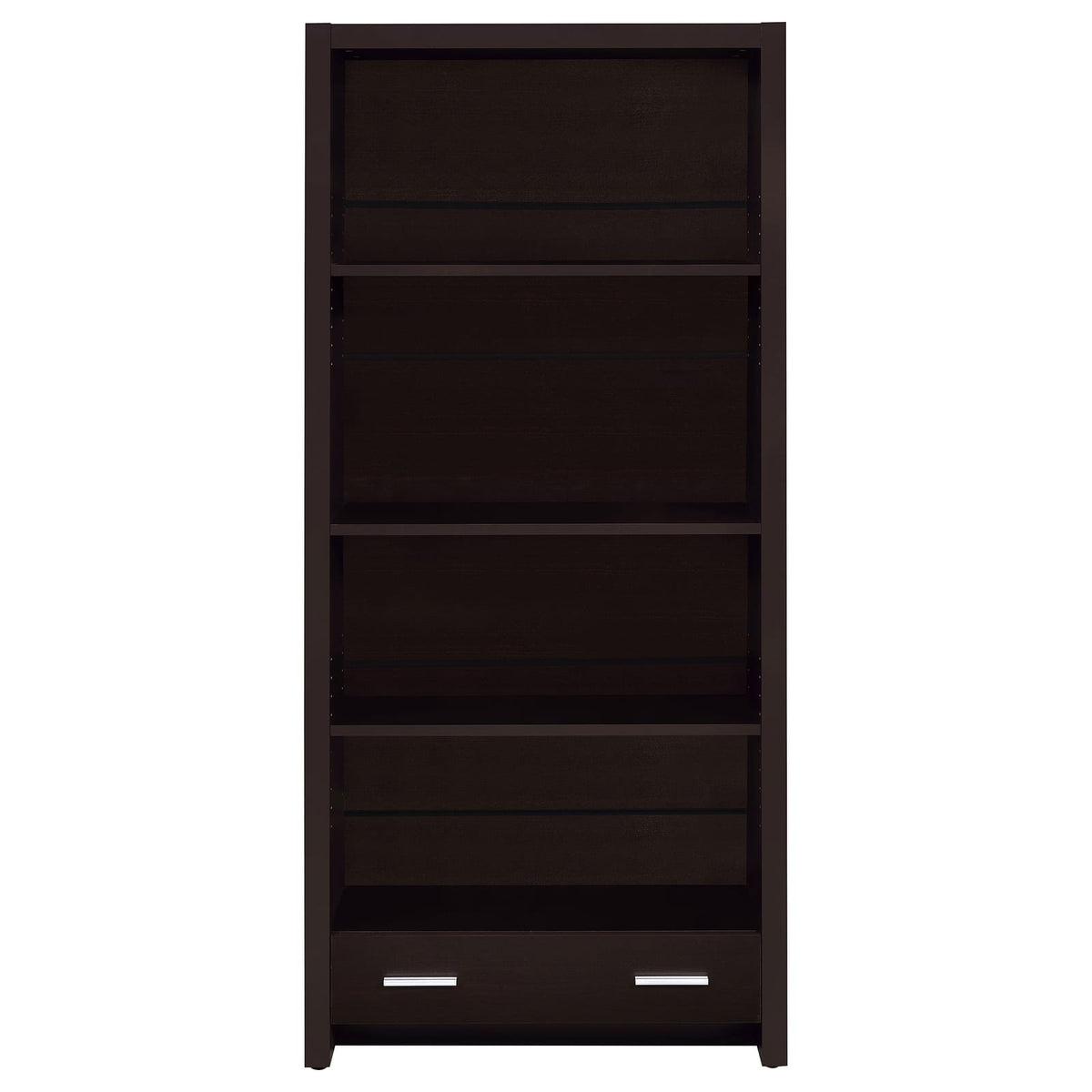 Cappuccino 5 Shelf Bookcase with Drawer in MDF for Living Room