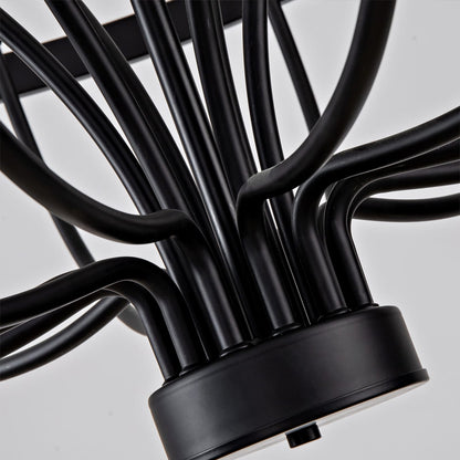 Black Iron Chandelier - 18 Light Floral Design