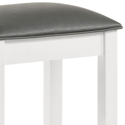 Glossy White Vanity Stool - Modern Bedroom Accent