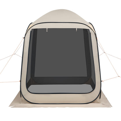 6 Person Beige Steel Pop Up Screen Tent - Garden Patio