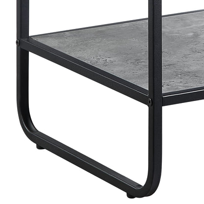 Black & Grey End Table with Storage - 18" x 16" for Living Room