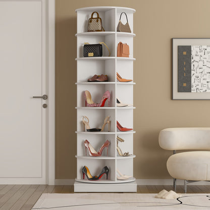 360 Rotation Shoe Cabinet for White Particle Board Storage for Living Room