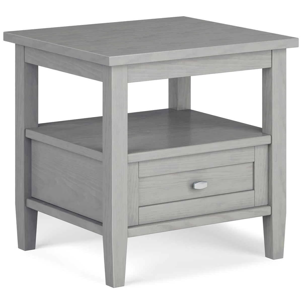 Warm Shaker End Table - Gray Wood Storage