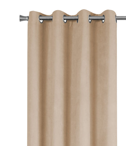 2 Panels Beige Polyester Curtains - 54"W x 95"L Room Darkening Grommet Drapes for