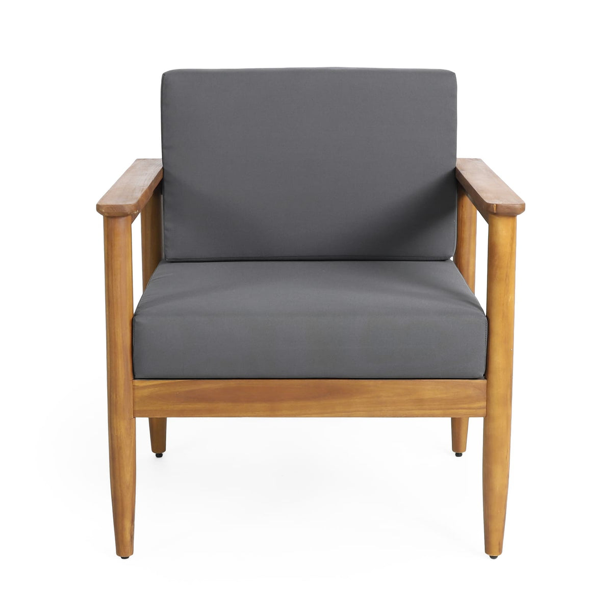 Gavin Club Chair - Dark Grey Acacia Wood Patio Seating