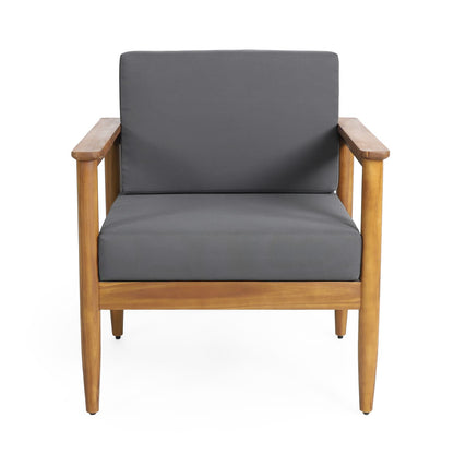 Gavin Club Chair - Dark Grey Acacia Wood Patio Seating
