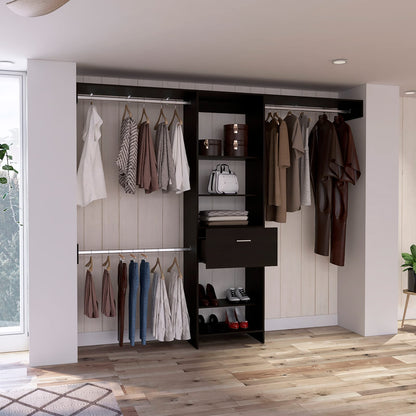 Wenge 4-Shelf Bedroom Storage Unit for Home Spaces
