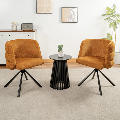 Orange Swivel Desk Chair - 270 Degree Rotation, Metal Base for Living Room