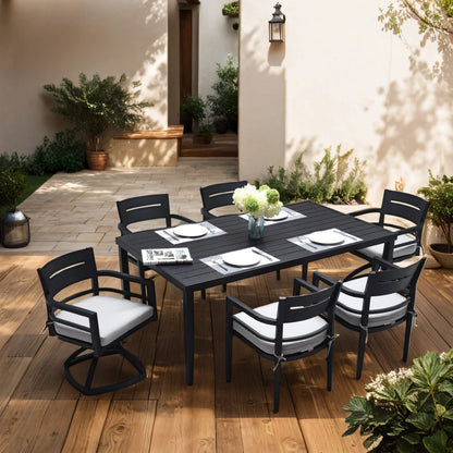 Ember Black Aluminum Outdoor Dining Table - 40" x 70"