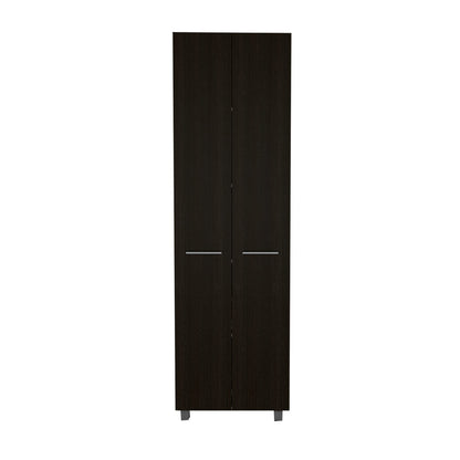 78" Black Storage Cabinet with Shelves for Living Room