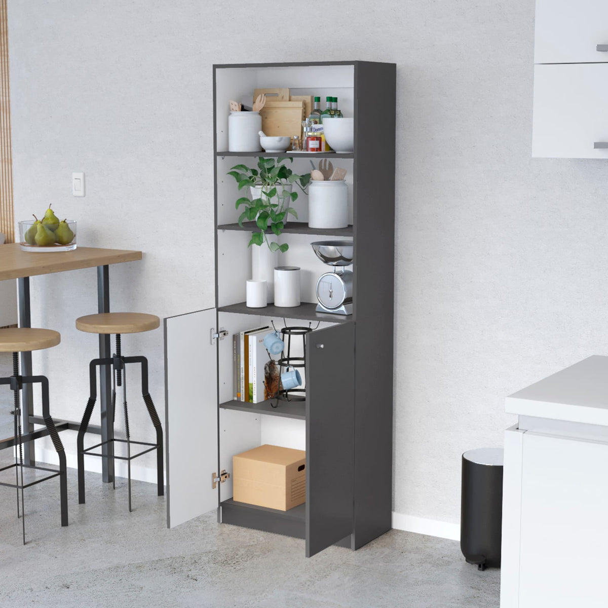 Sutton 2-Door Bookcase - Storage & Multi-Level Shelves