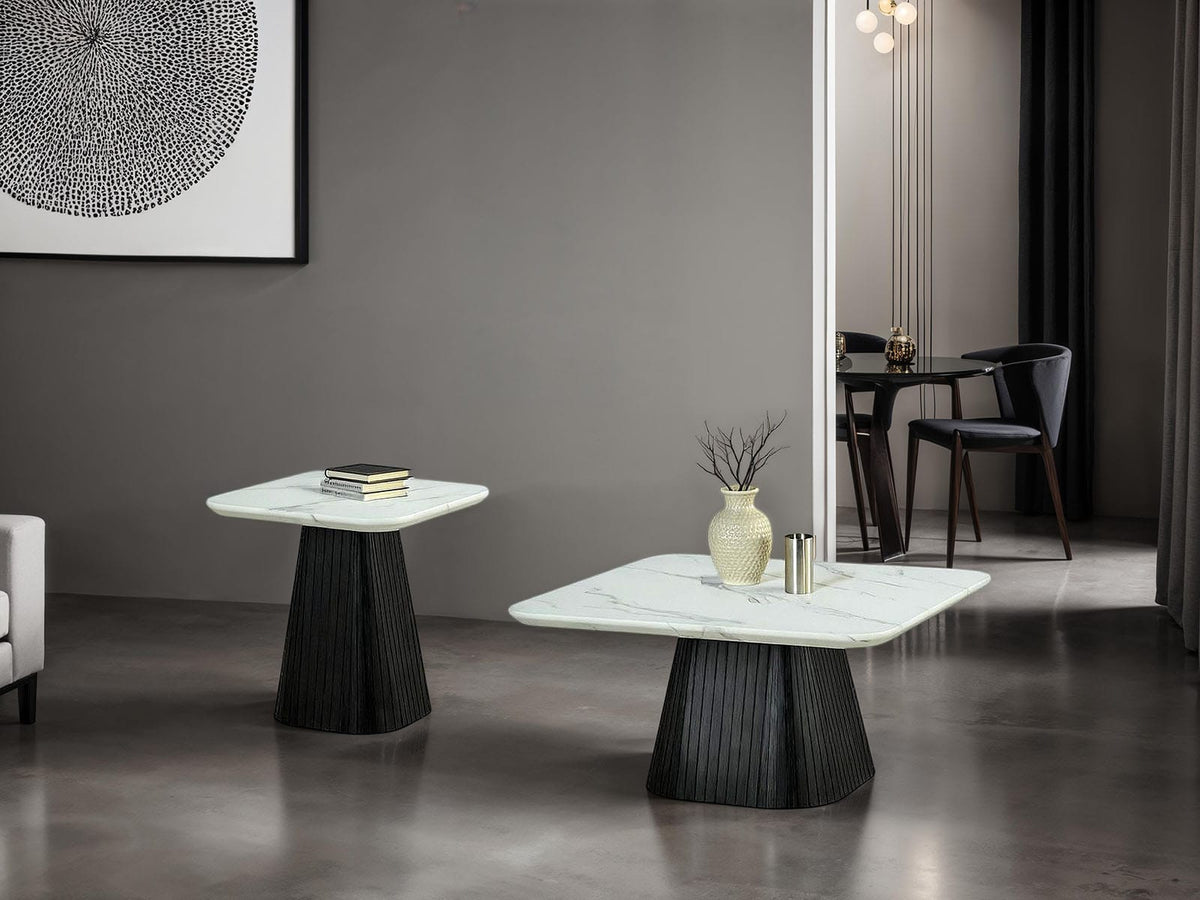 Black Engineered Wood End Table - 22" x 2" x 22"