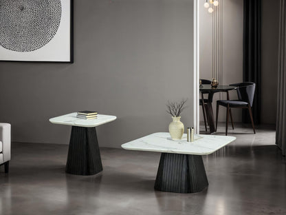 Black Engineered Wood End Table - 22" x 2" x 22"