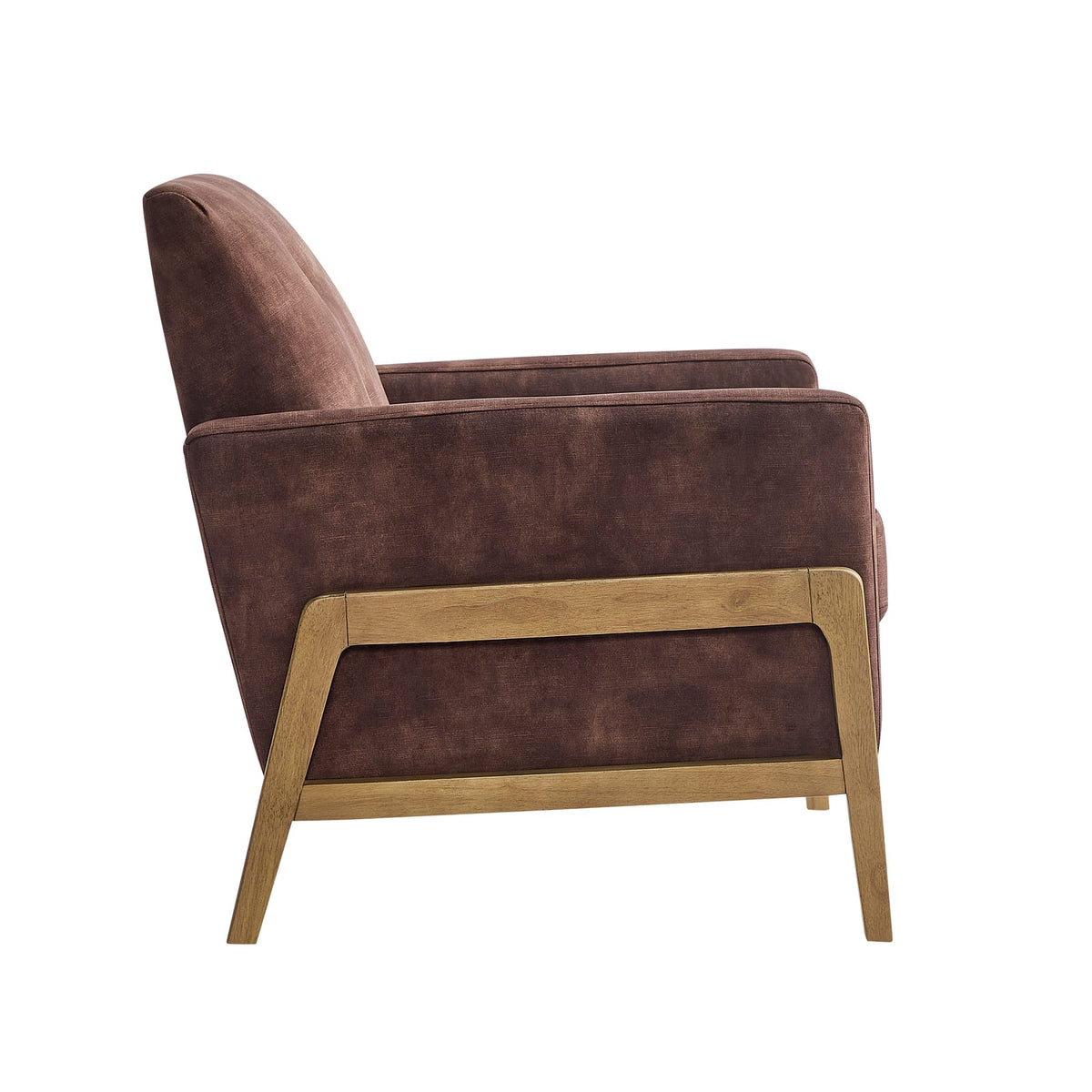 Espresso Polyester Accent Chair - 31.38" Square Arms for Living Room