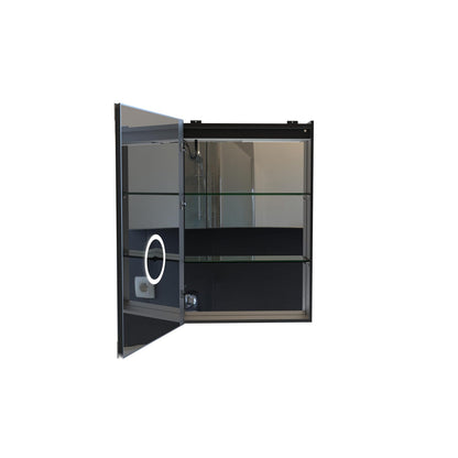 Black Medicine Cabinet with Mirror - USB Charging