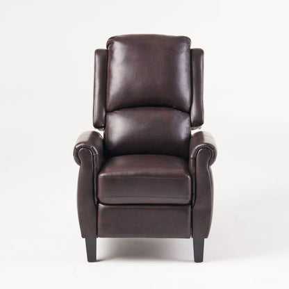 Burgundy PU Recliner Chair - Comfortable & Stylish for Living Room