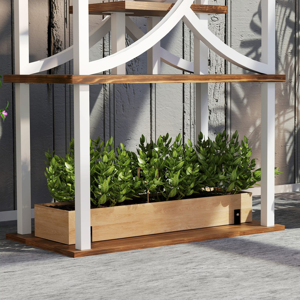 Outsunny 8 Tier Plant Stand - Tall Steel & Wood Shelf for Living Room