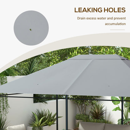 Outsunny 10' x 13' Gazebo Canopy Replacement - Gray Polyester