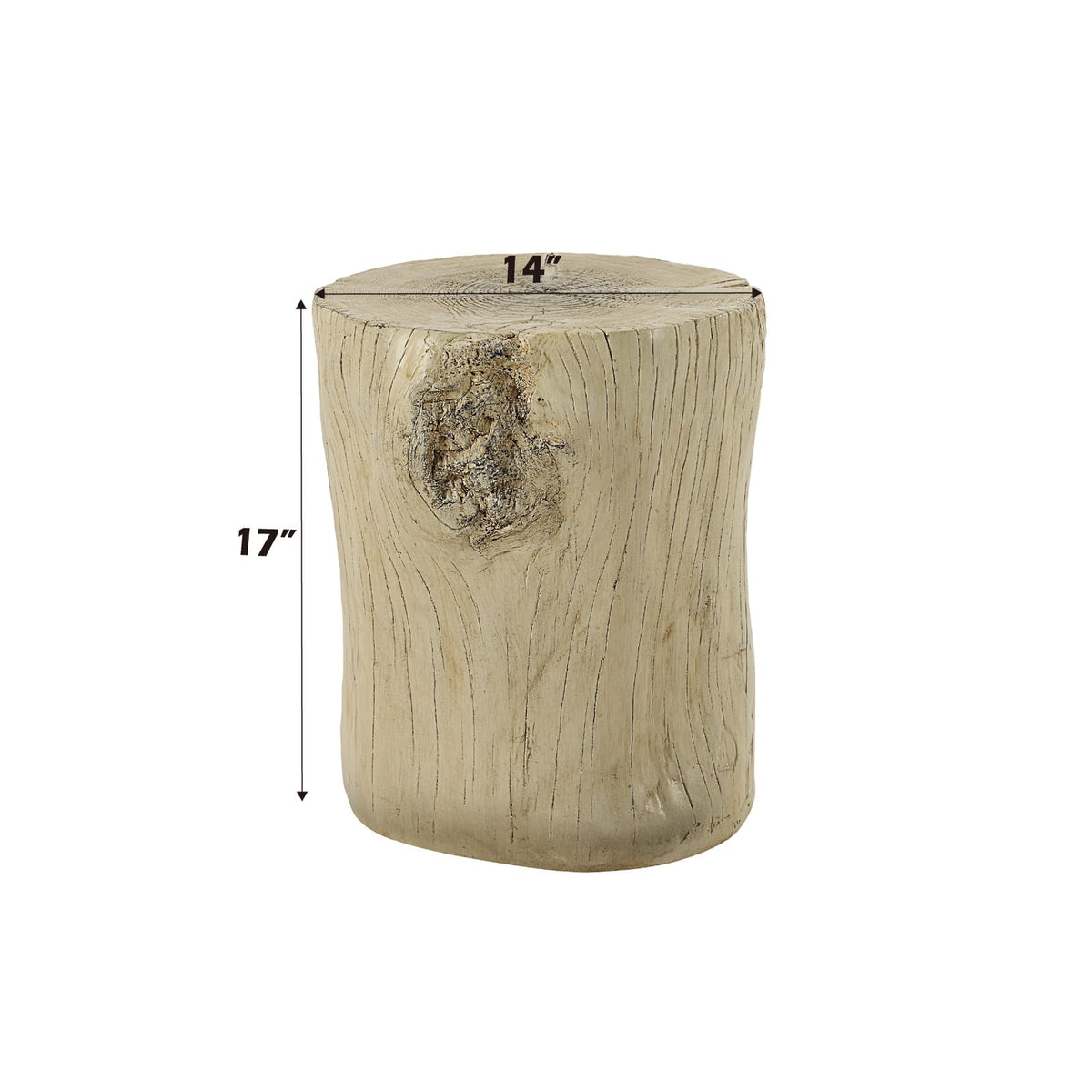 Brown Engineered Stone Accent Table - 13" Round for Living Room
